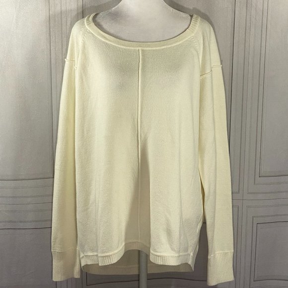 NWOT FRENCH CONNECTION Cream Boxy Cut Oversized Sweater Medium - Picture 1 of 7